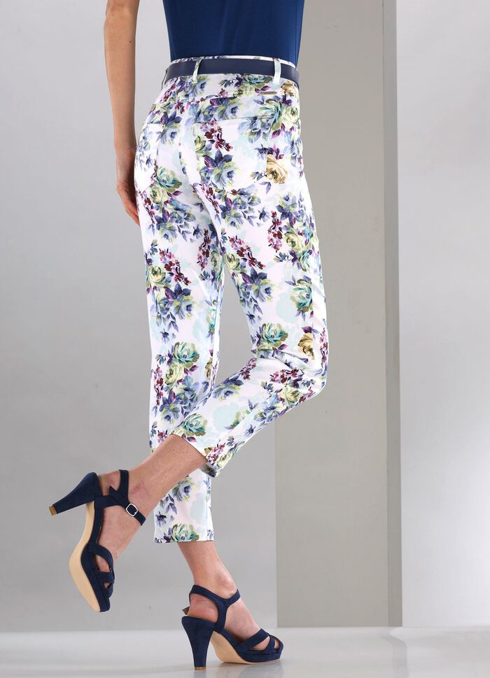 Broek met kleurrijke inkjetprint 