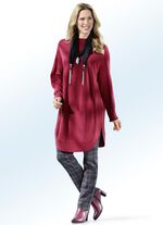 Broek met hip ruitdessin ANTRACIET-ROOD