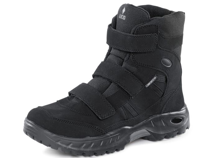 Enkellaarzen gemaakt van nubuck en textielmateriaal ZWART