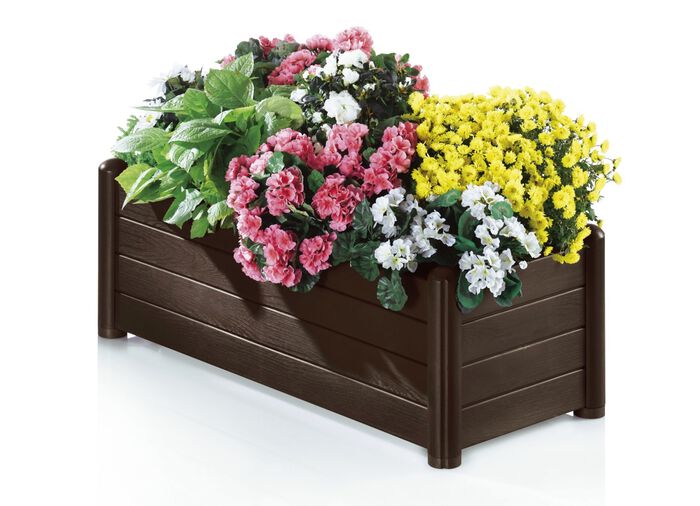 Plantenbak van weerbestendig kunststof BRUIN