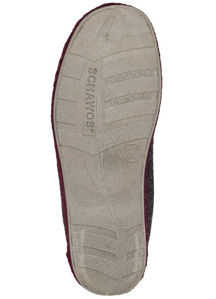 Ademende damespantoffels met klittenbandsluiting ANTRACIET-BORDEAUX