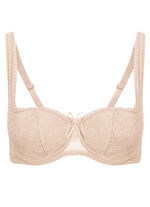 Susa dirndl-bh met gebloemd, elastisch kant aan de voorzijde BEIGE