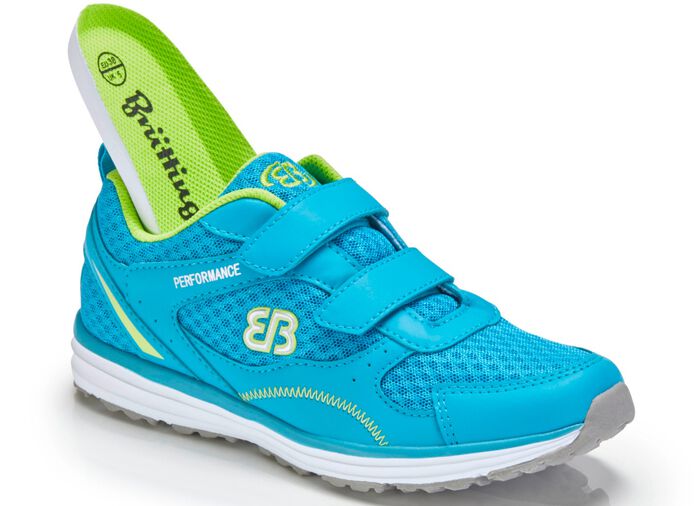 Slippers met contrasterende biezen TURQUOISE