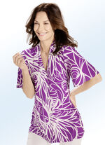 Overhemdblouse met V-hals 