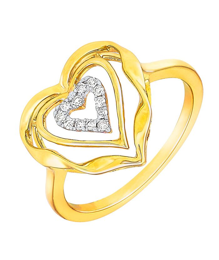 Hart-damesring met diamanten 