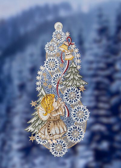 Raamschildering van echt Plauen kant 