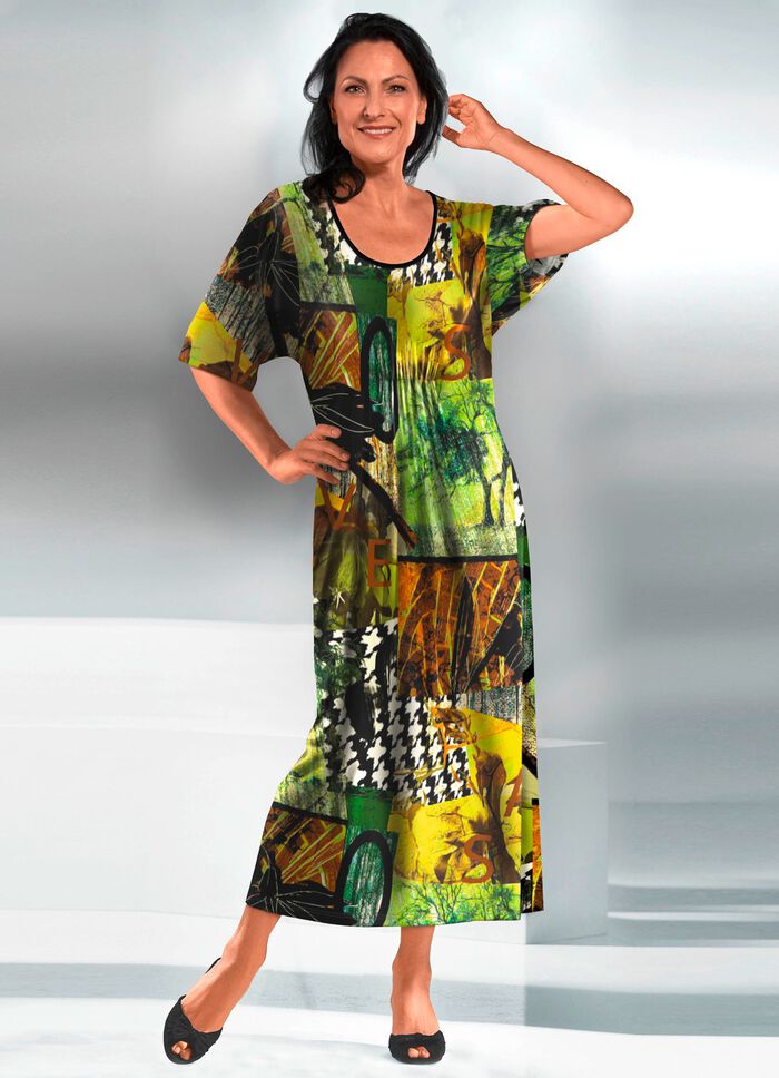 Kaftan van Klaus-modellen in slipvorm GROEN-BRUIN-KLEURIG