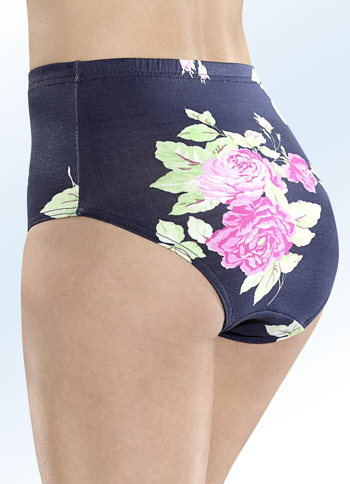 Set van vier slips met een rozendessin 