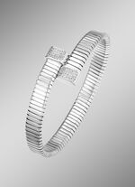 Platte Omega armband met synth. zirkonia 