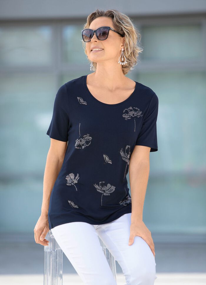 Uitstekend shirt met decoratieve strassversiering 