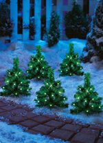 Dennenbomen-set op zonne-energie, 5-delig 