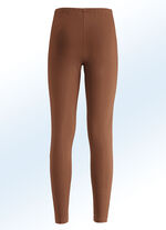 Leggings in een interessante materiaalmix COGNAC