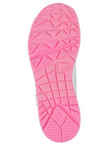 SKECHERS veterschoenen met schattige hartjesprint WIT-ROZE