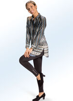 Lange blouse met mooie borduursel- en inkjetprint 