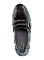 ELENA EDEN pantoffels van nappaleer en lakleer met reli&euml;f 