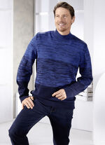 Modieuze trui met opstaande kraag  MARINE