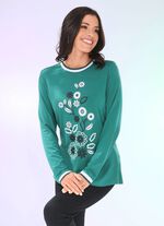 Shirt met contrastprint in 2 kleuren 