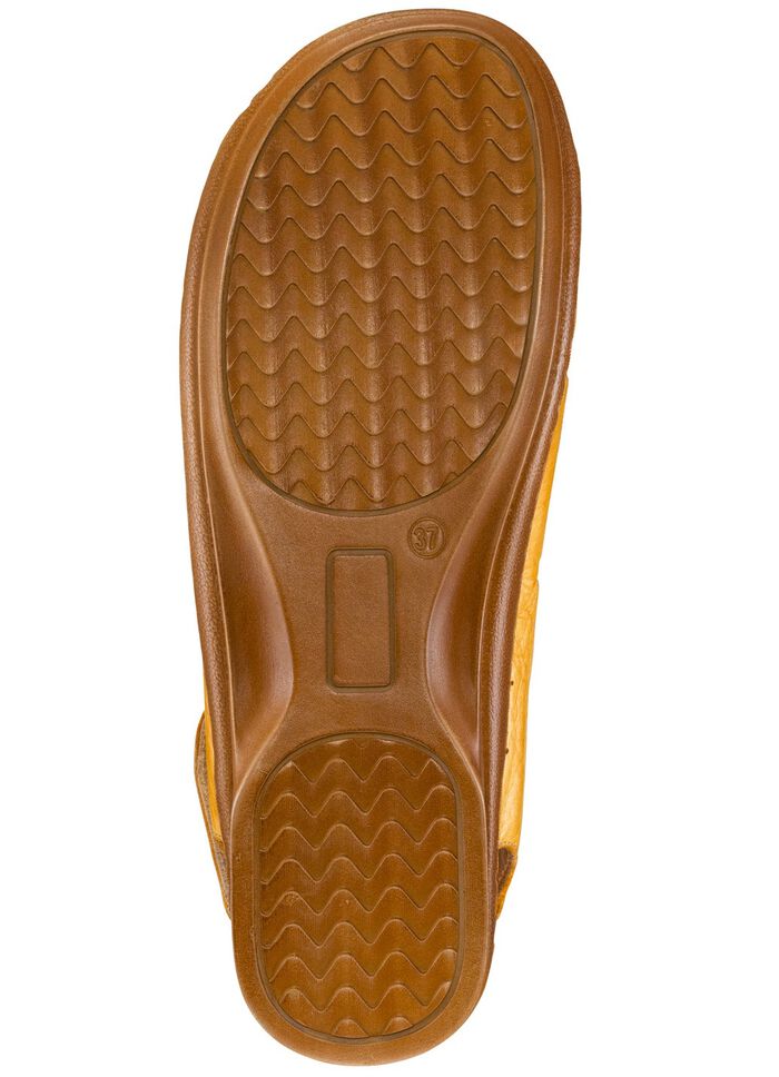 Gemini sandaal met klittenbandsluiting MOSTERDGEEL