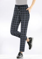 Broek in casual joggingbroekstijl ANTRACIET-BLAUW-ROOD