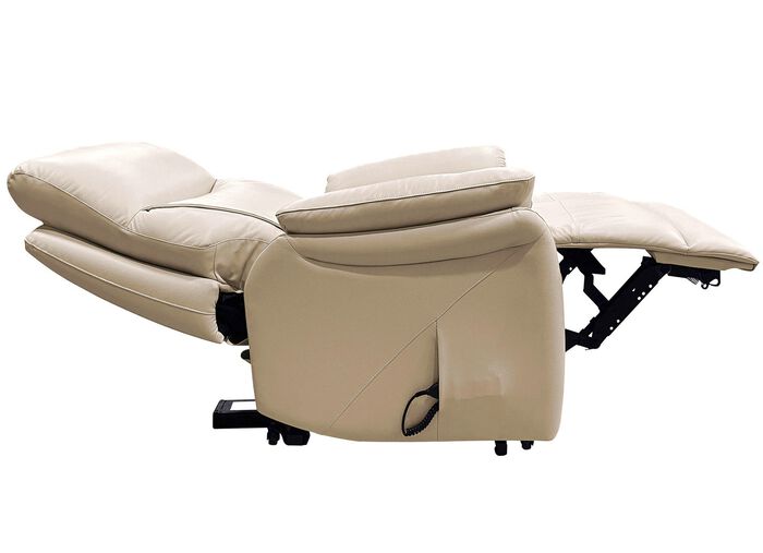 Tv-fauteuil van leer met XXL-zitcomfort en sta-op-hulp CR&Egrave;ME