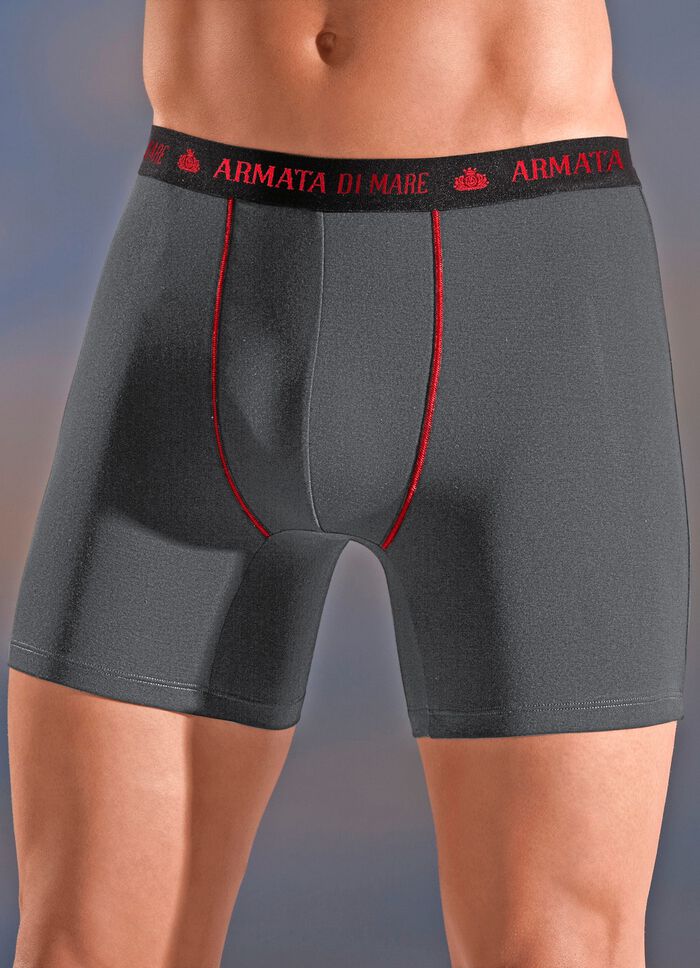 Set van vier broeken, met elastische tailleband, contrasterende naden 