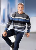 Trui met ronde hals en all-over een structuurmix 