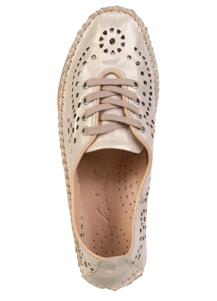 Andrea Conti, zomerse veterschoenen voor dames, breedte G, met uitneembaar voetbed 