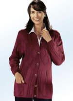 Vest met structuurmix WIJNROOD