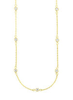 Chique ankerketting van 585/- fijn goud met synth. zirkonia 