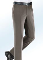 'Klaus Modelle'-Stretchbroek met riem in 4 kleuren MIDDELBRUIN GEMÊLEERD