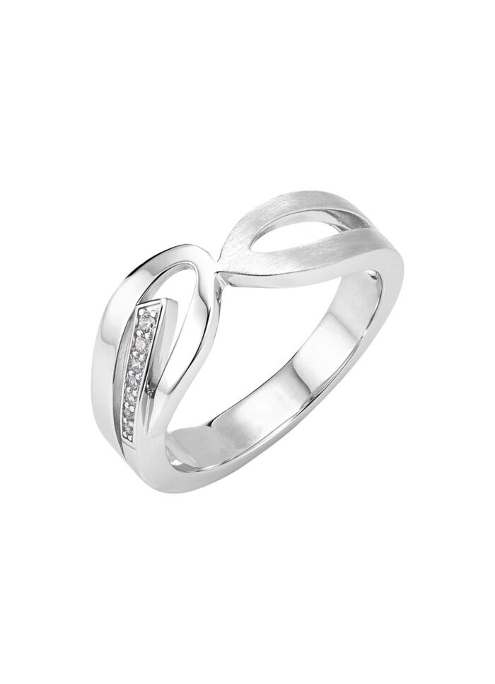 Moderne damesring met zirkonia 