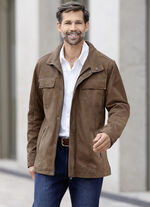 Leren jas met borstzakken 