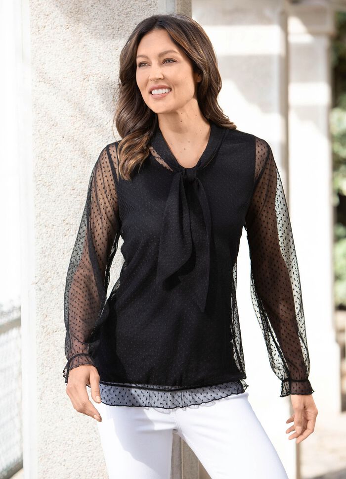 2-delige set bestaande uit shirt en tanktop ZWART