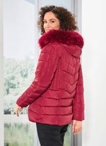 Jas met afneembare kunstbontkraag 