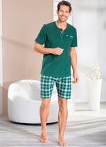 Driedelige shorty met knoopsluiting en borstzak 