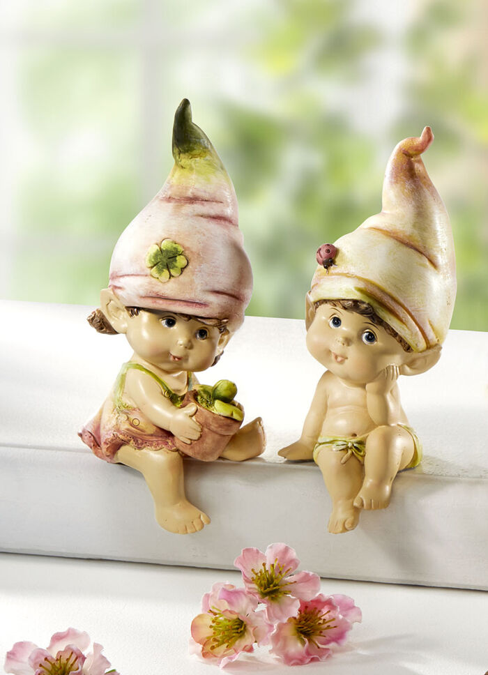 Edge krukjes, set van 2 met schattige punthoedjes 