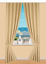 Hoogwaardige jacquardgordijnenset BEIGE