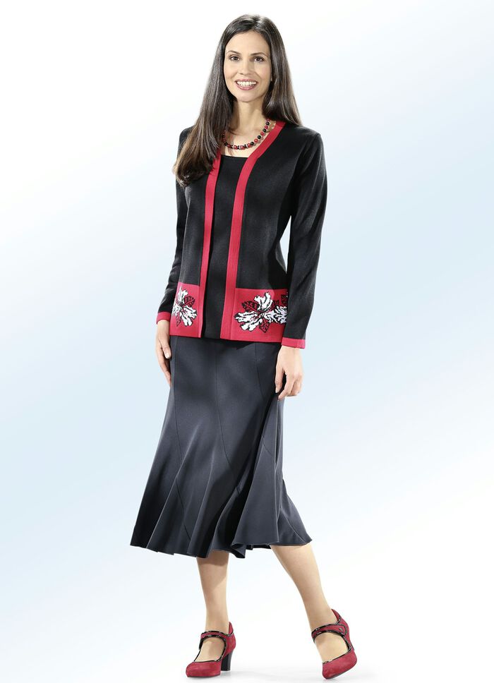 Plooirok met 8 plooien ZWART