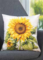 Herfstkussenhoes met zonnebloemmotief 