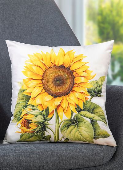 Herfstkussenhoes met zonnebloemmotief 