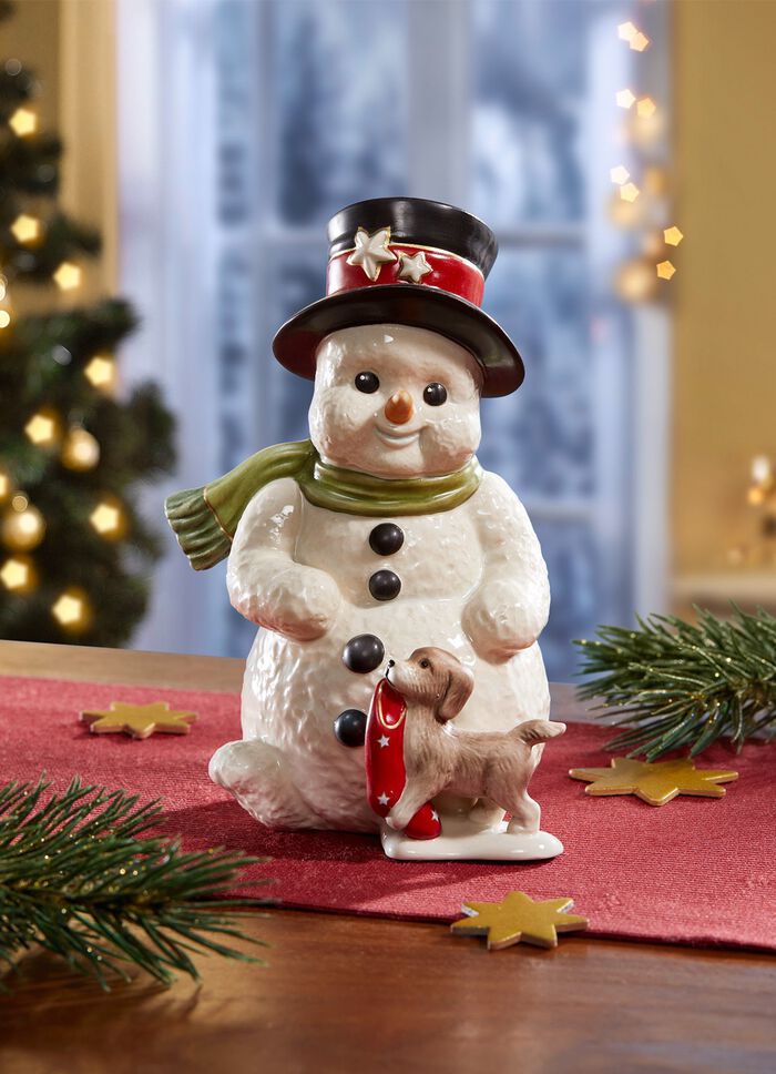 Sneeuwpop gemaakt van hoogwaardig fijn steengoed 