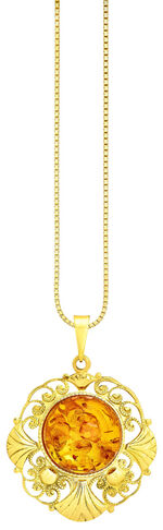 Filigraan hanger met echte barnsteen 