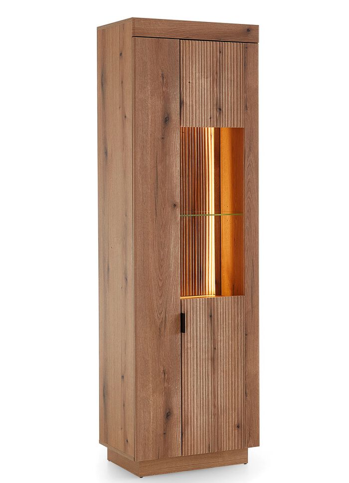 Vitrinekast, 2 deuren, met LED-verlichting en softclose 