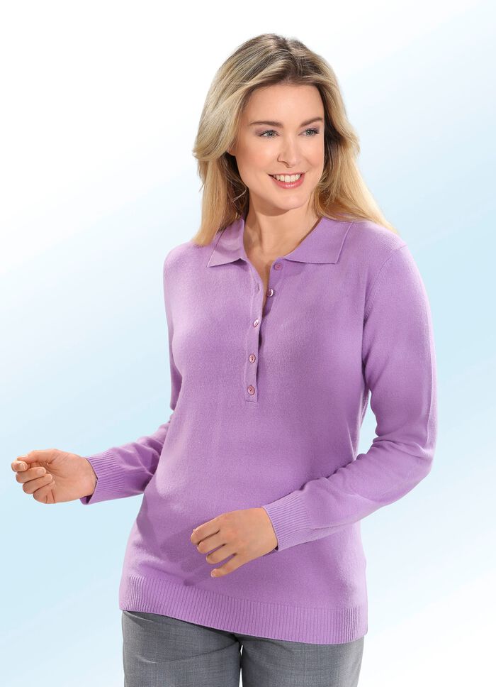 Trui gemaakt van scheerwol en kasjmier LILA