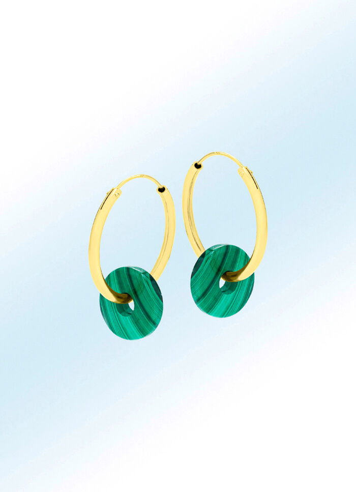 Chique oorringen met echt malachiet
