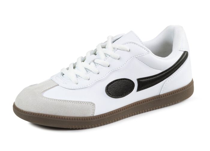 Sneakers gemaakt van synthetisch en su&egrave;de WIT-ZWART