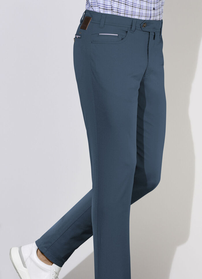 "Br&uuml;hl" broek met tailleband in 3 kleuren DUNKELBLAU