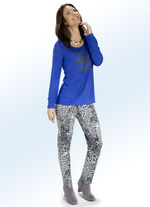 Broek met trendy dierenhuiddessin GRIJS-ZWART