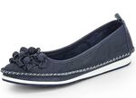 Andrea Conti mocassinpantoffels met brutale leren bloemen MARINE