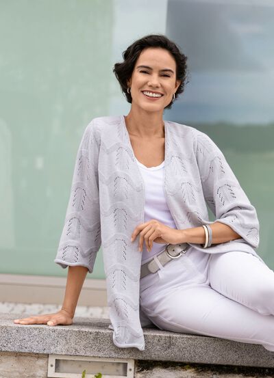 Cardigan met een mix van patronen in een golvend design 